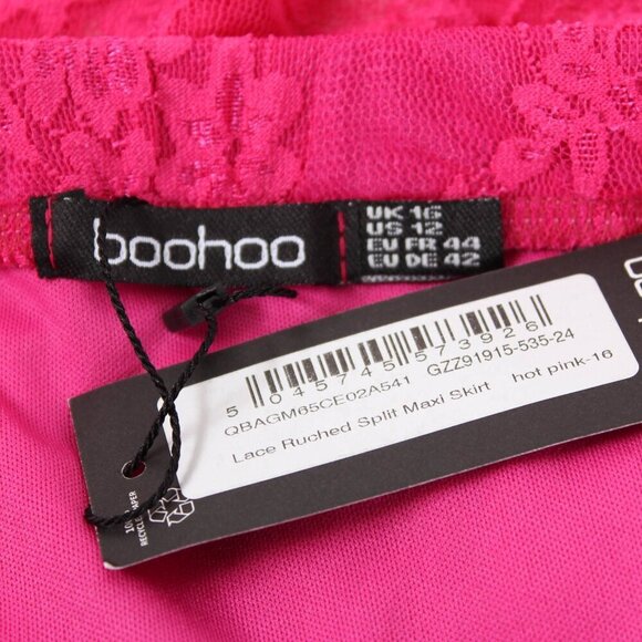 Boohoo Molly Smith Lace Ruched Split Maxi Skirt - Size 12 - NWT - Picture 8 of 11